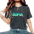 Sofia Bellissimo Nome Con Farfallas T-shirt comoda oversize da donna Pepper