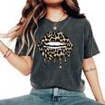 Womans Cheetah Print Cheetah Leopard Animal Print Lips T-shirt comoda oversize da donna Pepper