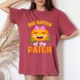 Big Sister Of The Patch Pumpkin Halloween Family Matching Women's Oversized Comfort T-Shirt Blue Jean