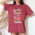 Horse Lover Ladies Equestrian If I Smell Horse Women's Oversized Comfort T-Shirt Blue Jean
