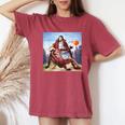 Jesus Crossing Up The Devil Christian Religious Women's Oversized Comfort T-Shirt Blue Jean