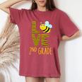 Love 2Nd Grade Back To School Yellow Bee 2Nd Grade Teacher Women's Oversized Comfort T-Shirt Blue Jean