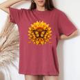 Sunflower Butterfly Floral Vintage Cool Graphic Women's Oversized Comfort T-Shirt Blue Jean