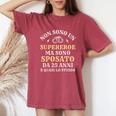25 Anni Di Matrimonio Uomo Super Eroe Umorismo Sposato Idea Regalo T-shirt comoda oversize da donna Crimson