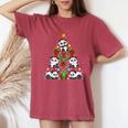 Albero Di Natale A Panda Regalo Dell'orso Di Natale A Panda T-shirt comoda oversize da donna Crimson