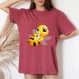 Ape Miele Con Margherita Ragazze E Donne T-shirt comoda oversize da donna Crimson