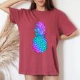 Arcobaleno Ananas Edm Rave Festival Rave Wear Party Techno T-shirt comoda oversize da donna Crimson