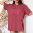 Assistente Sociale Farfalle Rosa Linea Minimalista T-shirt comoda oversize da donna Crimson