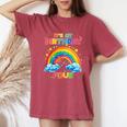 Camicia Arcobaleno 4 Anni 4° Compleanno Ragazza Famiglia Festa Di Compleanno T-shirt comoda oversize da donna Crimson