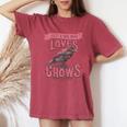 Corbeaux Corneilles intage T-shirt oversize confortable pour femme Crimson