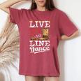 Cowboy Cowgirl Danza Camicia Live Love Line Dance Western T-shirt comoda oversize da donna Crimson