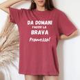 Da Domani Faccio La Brava Promesso T-shirt comoda oversize da donna Crimson