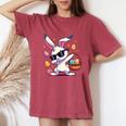 Dabbing Rabbit Pasqua Day Cute Bunny Dab Egg Hunt Ragazzi Bambini T-shirt comoda oversize da donna Crimson