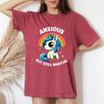 Divertente Unicorno Ansioso Ma Ancora Magico Sarcastico Umoristico T-shirt comoda oversize da donna Crimson