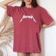 Donna Divertente Per Autismo Scheletro Meme Roccia Metallo Per Uomini E Donne Con Collo A T-shirt comoda oversize da donna Crimson
