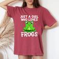 Donna Just A Girl Who Loves Frogs Divertente Costume Da Rana Con Collo A T-shirt comoda oversize da donna Crimson