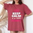 Donna Keep Calm Annuncio Gravidanza Madre Presto Diventa Mamma Con Collo A T-shirt comoda oversize da donna Crimson