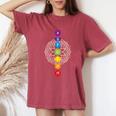 Donna Mandala Dei 7 Chakra I Sette Chakra Goa Yoga Con Collo A T-shirt comoda oversize da donna Crimson