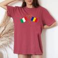 Doppia Cittadinanza Italia Romania Bandiera Rumena T-shirt comoda oversize da donna Crimson