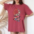Dreamcatcher Fiori Piuma Regalo Acchiappasogni T-shirt comoda oversize da donna Crimson