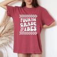 First Day Of Fourth Grade Vibes Girls Back To School Boys Women's Oversized Comfort T-Shirt Crimson