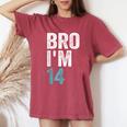 Fratello Ho 14 14 Anni Ragazze E Ragazzi 14 ° Compleanno T-shirt comoda oversize da donna Crimson