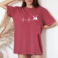-Élo D'intérieur Ekg Line Heartbeat T-shirt oversize confortable pour femme Crimson