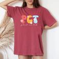 Patient Care Tech Groovy Pct Patient Care Technician Women's Oversized Comfort T-Shirt Crimson