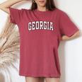 Georgia Ga Vintage Varsity Style Sports Girls Women's Oversized Comfort T-Shirt Crimson