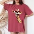 Giraffa Con Occhiali Da Sole Africa Safari Selvaggia Giraffe T-shirt comoda oversize da donna Crimson