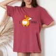 Girls Corgi Dog Cartoon Cute I Love Animal T-shirt comoda oversize da donna Crimson