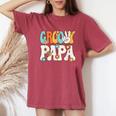 Groovy Papa Dad Retro Hippie 60S 70S Party Outfit Men Women's Oversized Comfort T-Shirt Crimson