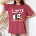 I Hate Morning People And Mornings And People Panda T-shirt comoda oversize da donna Crimson