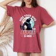 Hide Your Wife The Alpha Is Here Alpha Wolf Meme Cringe Women's Oversized Comfort T-Shirt Crimson