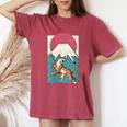 Japonais Tigre Aesthetic Japan Mt Fuji Fujiyama Sunintage T-shirt oversize confortable pour femme Crimson