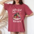 Just A Girl Who Loves Horses Vintage Horse Women's Oversized Comfort T-Shirt Crimson