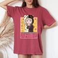 Kawaii Anime Merch Per Ragazze Cute Otaku Japanese Anime T-shirt comoda oversize da donna Crimson