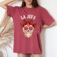 La Jefa Sugar Skullêtements Mexicain Dia De Los Muertos Dead T-shirt oversize confortable pour femme Crimson