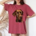 Labrador Retriever Chocolate Lab Mamma Cane Mamma Papà Marrone T-shirt comoda oversize da donna Crimson