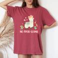 Lama No Prob-Llama Divertente Animale Scherzo T-shirt comoda oversize da donna Crimson