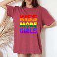 Lgbtq Rainbow Pride Kiss More Girls Lesbian T-shirt comoda oversize da donna Crimson