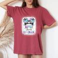 Little Miss 1St Grade First Day Of School First Grade Girls Women's Oversized Comfort T-Shirt Crimson