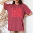 Live Laugh Lobotomia Ironica Sarcastica Divertente Salute Mentale T-shirt comoda oversize da donna Crimson
