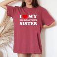 I Love My Big Beautiful Sister Cuore Grande Bella Sorella T-shirt comoda oversize da donna Crimson