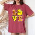 I Love Rubber Ducks Per Uomini E Donne Amanti Delle Anatre Duck T-shirt comoda oversize da donna Crimson