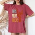 This Mom Rocks Regalo Di Musica Rock N Roll Per La Mamma T-shirt comoda oversize da donna Crimson