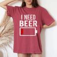 I Need Beer Bière Drôle Drink Drinking intage T-shirt oversize confortable pour femme Crimson