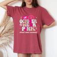 In October We Wear Pink Breast Cancer Awareness Girl Women's Oversized Comfort T-Shirt Crimson