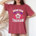 Orgoglioso Mamma Di Un Therian Furries Otherkin Nonhuman Fursona T-shirt comoda oversize da donna Crimson
