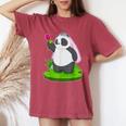 Panda Sposa Fiore Matrimonio T-shirt comoda oversize da donna Crimson
